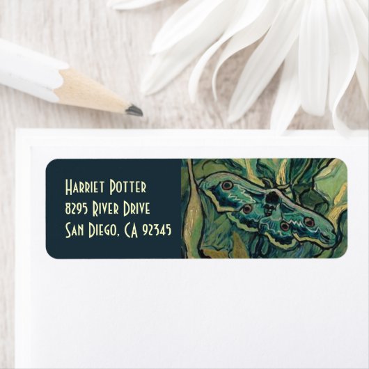 Grote Pacock Emperor Moth Van Gogh Fine Art Etiket (Insitu)