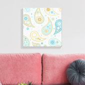 Grote Paisley Funky Print (lichtblauwe achtergrond (Insitu (Woonkamer))