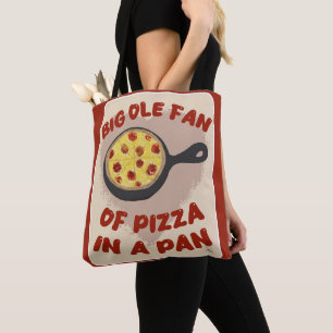 Grote Pan Pizza Fan Grappige Maaltijd Slogan Tote Bag