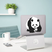 Grote Panda-Sticker Sticker (Laptop op bureau)