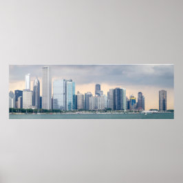 Grote panoramische Afbeeldingen van Chicago Skylin Poster