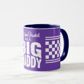 Grote papa  met uw naam in witte tekst op paars mok (Voorkant rechts)