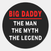Grote pappa het Man de mythe de legende Ronde Sticker (Voorkant)
