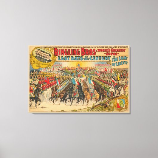 Grote parade met Mannen in uniformen te paard Canvas Afdruk (Voorkant)