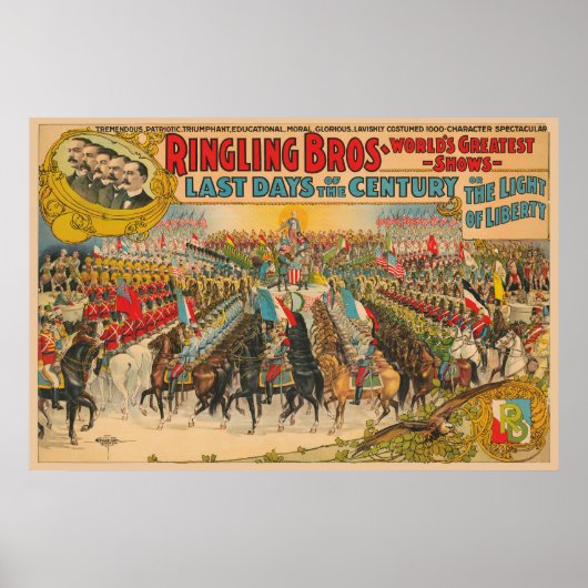 Grote parade met Mannen in uniformen te paard Poster (Voorkant)