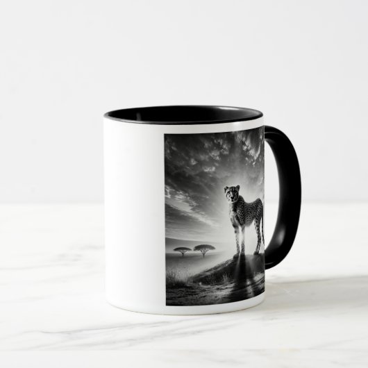 Grote parelmoervlinder op een rots. mok (Voorkant rechts)