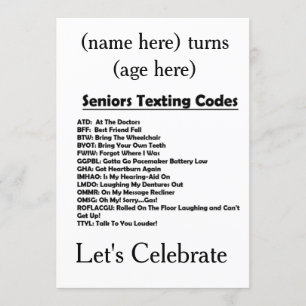 **GROTE PARTIJ** INVITE SENIOR KAART