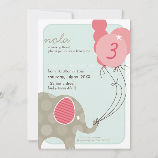 GROTE PARTIJ VERZOEKT : olifant + ballonnen 4P Kaart (Voorkant)