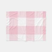 Grote Pastel Roze en Witte Gingham Pset Fleece Deken (Voorkant (Horizontaal))