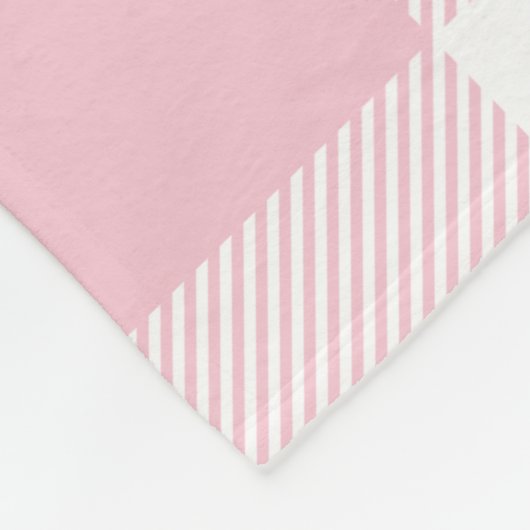 Grote Pastel Roze en Witte Gingham Pset Fleece Deken (Hoek)