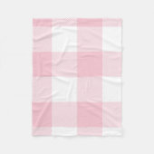 Grote Pastel Roze en Witte Gingham Pset Fleece Deken (Voorkant)