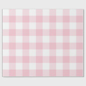 Grote pastelroze en witte Gingham Cadeaupapier (Vlak)