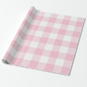 Grote pastroze en witte gingham cadeaupapier (Uitgerold)