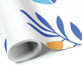 Grote Patroon Menorah en Dreidel Chanoeka Cadeaupapier (Rol Hoek)