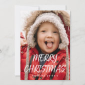 Grote penseel met foto's, met pretkerst feestdagenkaart (Voorkant)