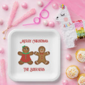 Grote peperkoek Paar koekjes Kerstmis Papieren Bordje (Feest)