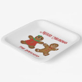 Grote peperkoek Paar koekjes Kerstmis Papieren Bordje (Gebogen)