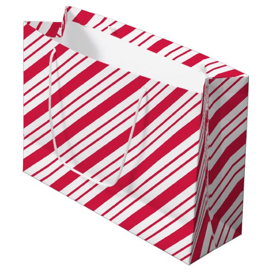 Grote pepermunt gestreepte cadeautas (Voorkant Gekanteld)