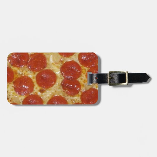 grote pepperoni pizza bagagelabel (Voorkant horizontaal)