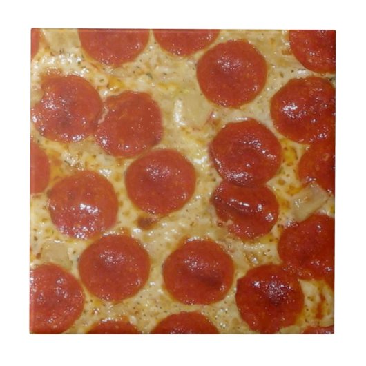 grote pepperoni pizza tegeltje (Voorkant)