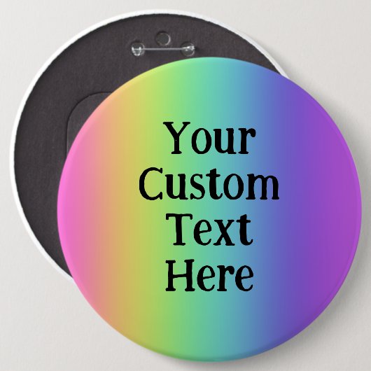 Grote persoonlijke regenboog-op-Button Ronde Button 6,0 Cm (Voorkant /achterkant)