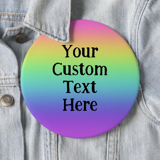 Grote persoonlijke regenboog-op-Button Ronde Button 6,0 Cm (In situ)