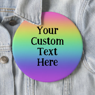 Grote persoonlijke regenboog-op-Button Ronde Button 6,0 Cm