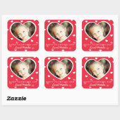 Grote persoonlijke Valentijn fotostickers / rood Vierkante Sticker (Vel)