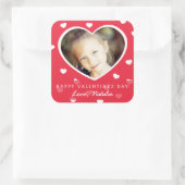 Grote persoonlijke Valentijn fotostickers / rood Vierkante Sticker (Tas)