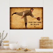 Grote PERSOONLIJKE Vintage Honkbal Posters (Keuken)