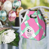 Grote Pet Derby Lady Hot Roze Groene Strepen Gable Bedankdoosjes