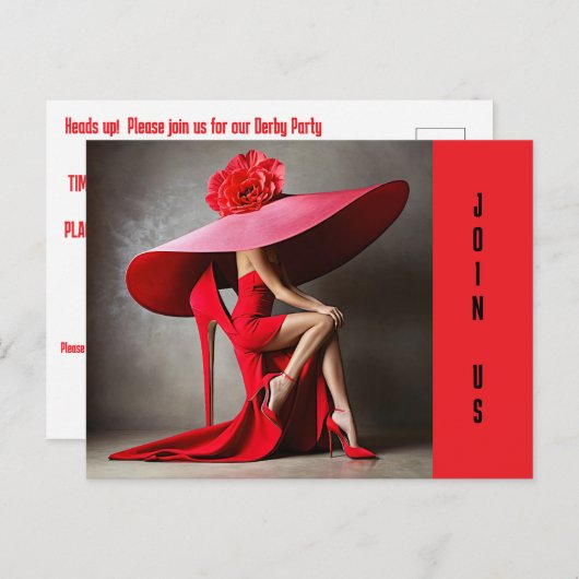 GROTE PET DERBY PARTY UITNODIGING (Voorkant / Achterkant)