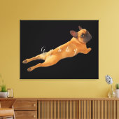 Grote Pet Waterverf Afbeelding en Naam Canvas Afdruk (Insitu (Woonkamer))