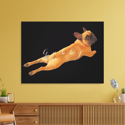 Grote Pet Waterverf Afbeelding en Naam Canvas Afdruk (Insitu (Woonkamer))