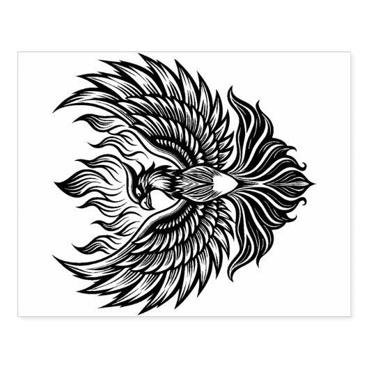 Grote Phoenix Wood Art Rubber Stamp Rubberstempel (Afrduk)