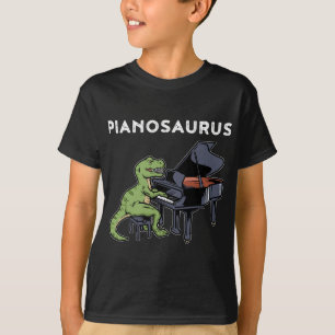 Grote Pianist Gift Dinosaurus Muziek Piano T-shirt