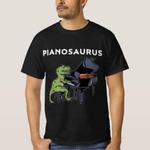 Grote Pianist Gift Dinosaurus Muziek Piano T-shirt