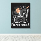 Grote Pianist Kinder Pianist Gift Music Piano Canvas Afdruk (Insitu (Houten vloer))