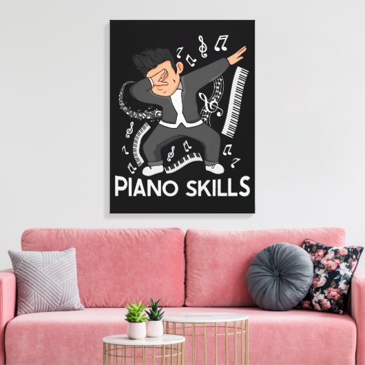 Grote Pianist Kinder Pianist Gift Music Piano Canvas Afdruk