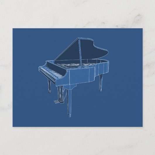 Grote Piano: Blauwdruk die schilderen: Briefkaart (Voorkant)