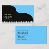 Grote Piano Blauwe Achtergrond Visitekaartje (Voorkant / Achterkant)
