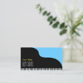 Grote Piano Blauwe Achtergrond Visitekaartje (Staand voorkant)