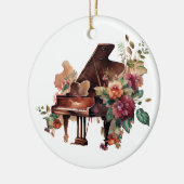 Grote Piano en Bloemen Kerstornament Keramisch Ornament (Links)