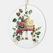 Grote Piano en Bloemen Kerstornament Keramisch Ornament (Links)