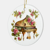 Grote Piano en Bloemen Kerstornament Keramisch Ornament (Links)