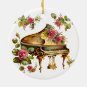 Grote Piano en Bloemen Kerstornament Keramisch Ornament (Achterkant)