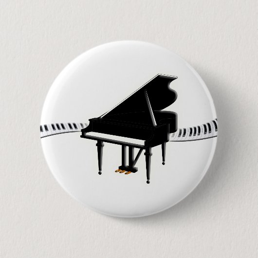 Grote piano en toetsenbord ronde button 5,7 cm (Voorkant)