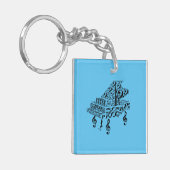 Grote piano, groots piano, muzieksymbolen sleutelhanger (Voorkant Links)