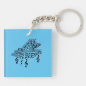 Grote piano, groots piano, muzieksymbolen sleutelhanger (Achterkant)