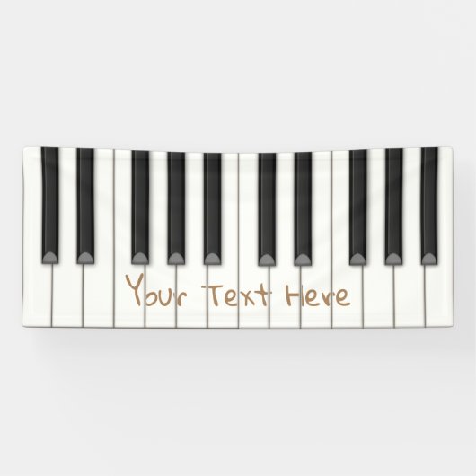 Grote Piano Keys Schattige Custom (4 kleuren) Muzi Spandoek (Horizontaal)